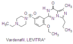 Formule chimique Vardenafil, LEVITRA