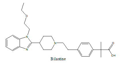 Structure chimique de la bilastine